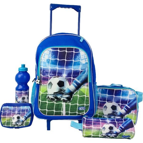 Item 1 of 1 Item 1 of 1 روكو فوت بول كيك مجموعة قيمة 5 في 1 حقيبة بعجلات مع ملحقات