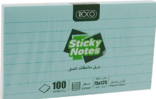 ورق ملاحظات مسطر روكو شد 100 أزرق Roco Ruled Notes 100 Blue