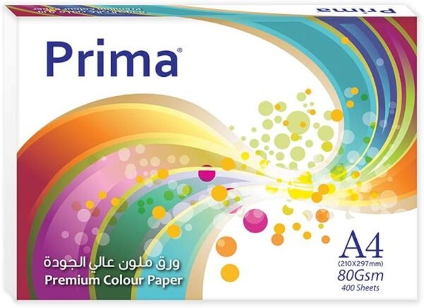 ورق بريما ملون الوان 400 SHEETS A4