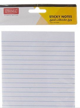ورق ملاحظات لاصق مسطر بريما3*5 انش Prima 3x5 inch Lined Sticky Notes