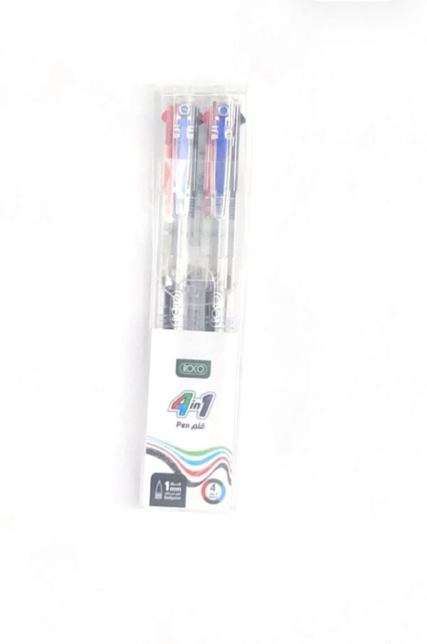قلم جاف 4 لون شفاف 4-color transparent ballpoint pen