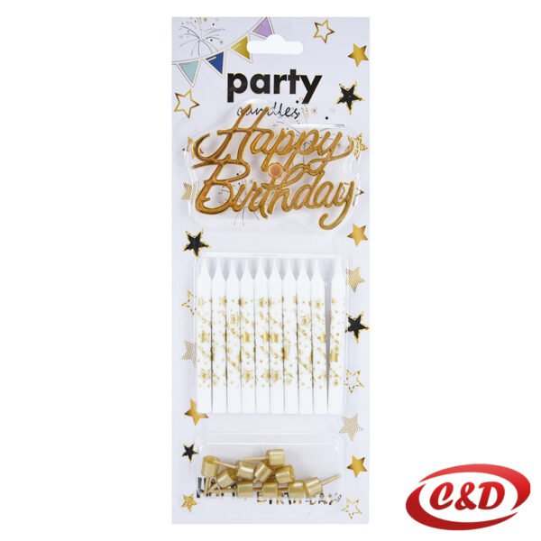 شمع أعياد ميلاد ذهبي party