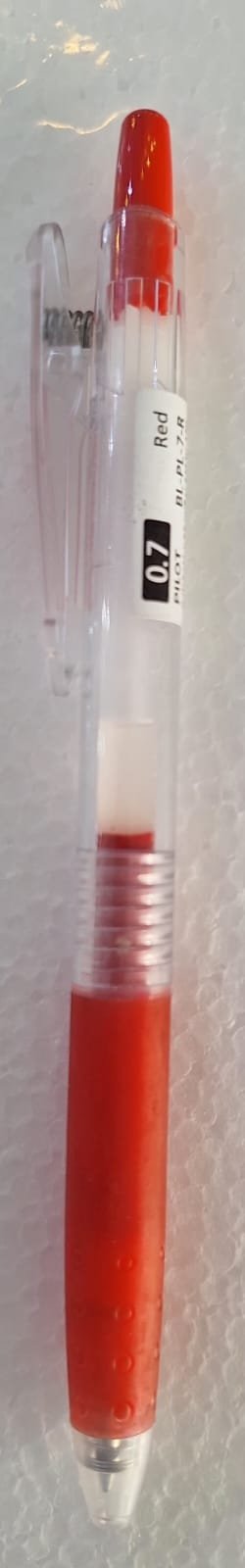 قلم بايلوت شفاف  أحمر 0.7 Pilot Clear Pop Lol Red Pen 0.7