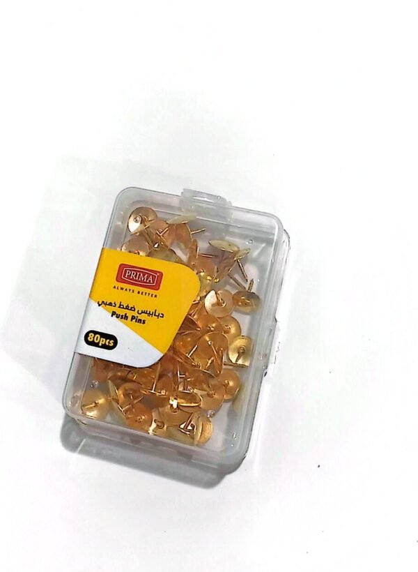 دبابيس ضغط دهبي gold push pins #3517