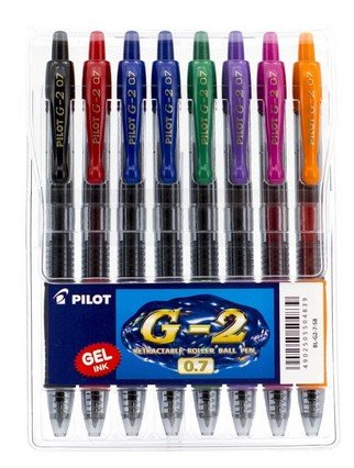 طقم قلم بايلوت 8 لون Pilot 8 Color G2 0.7 Pen Set