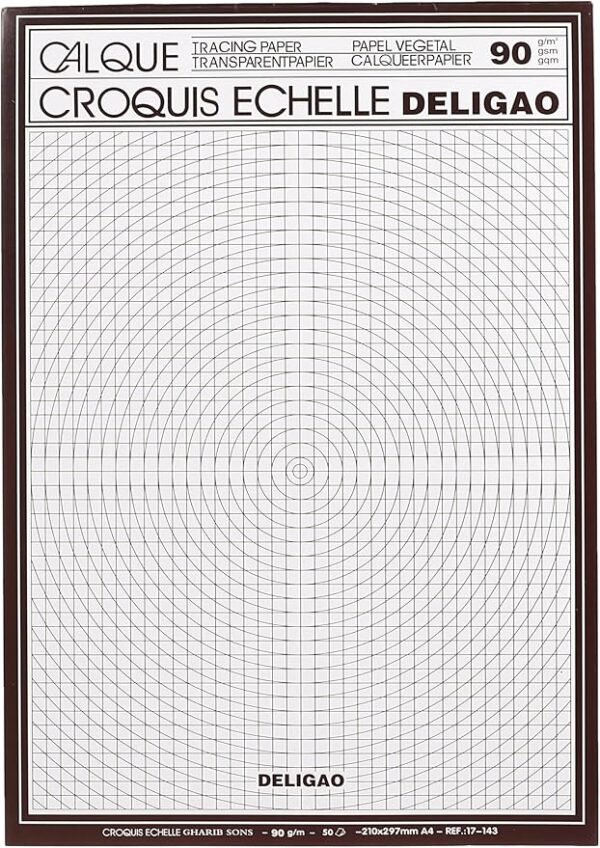 دفتر شفاف 90 جرام 50 ورقة كلك مقاس A3 Transparent notebook, 90 gsm, 50 sheets, tracing paper, A3 size