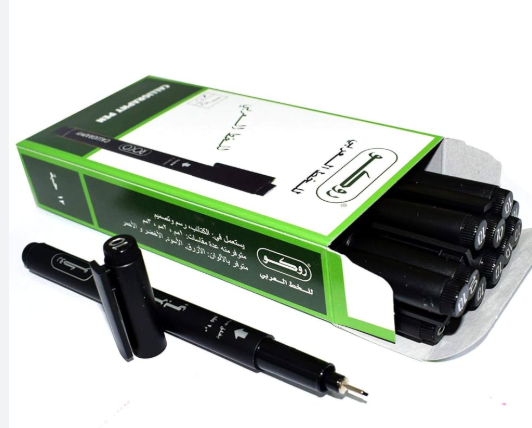 قلم خط عربي اسود calligraphy pen roco black 2.0mm