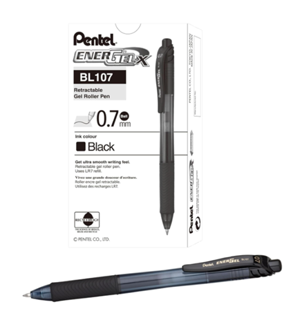 قلم بنتل اسود0.7  Pentel black pen - bl 107 -mm