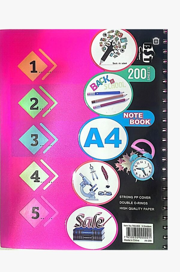 دفتر جامعي 200 ورقة 5 فواصل A4 765-3