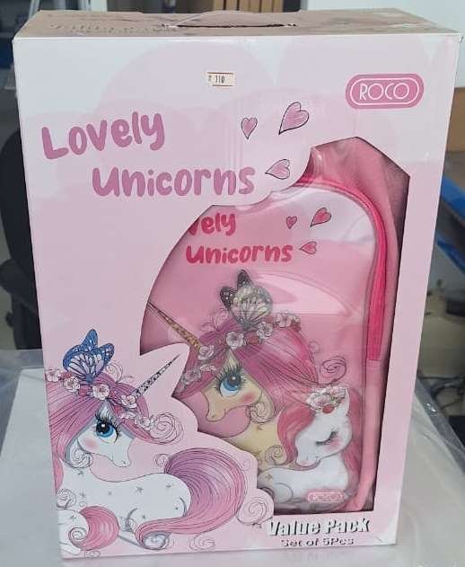 طقم شنطة ضهر روكو لافلى Rocco Lovely Unicorn Backpack Set