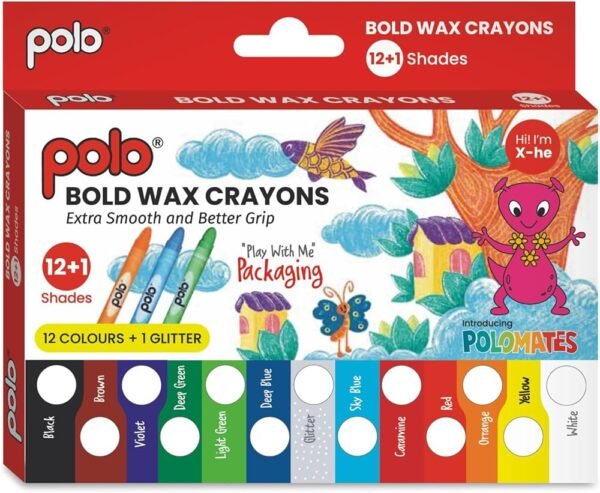 طقم اللوان شمعيه 12 لون POLO