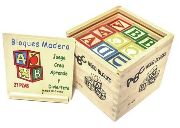 صندوق مكعبات حروف انجليزية English alphabet block box